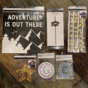 NWT | Recollections Adventure Party Decoration Set - Black, Gold, Silver